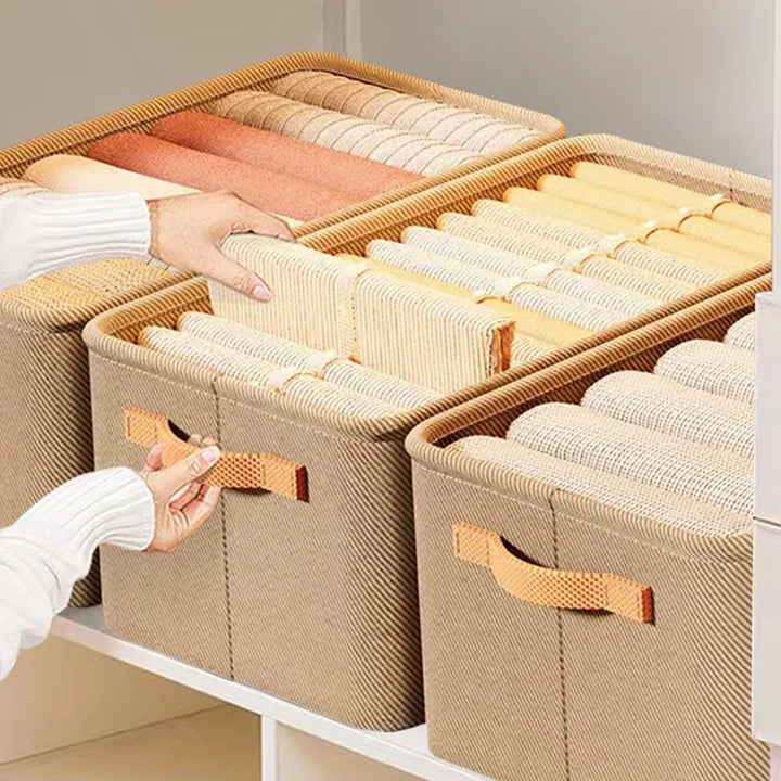 Folding Cotton Linen Storage Box Basket For Storing Dirty Clothes Laundry Basket