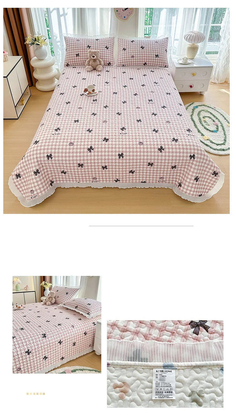 Thicken Bed Cover Floral Style Bedspread Home Bed Linen Double Bedspreads