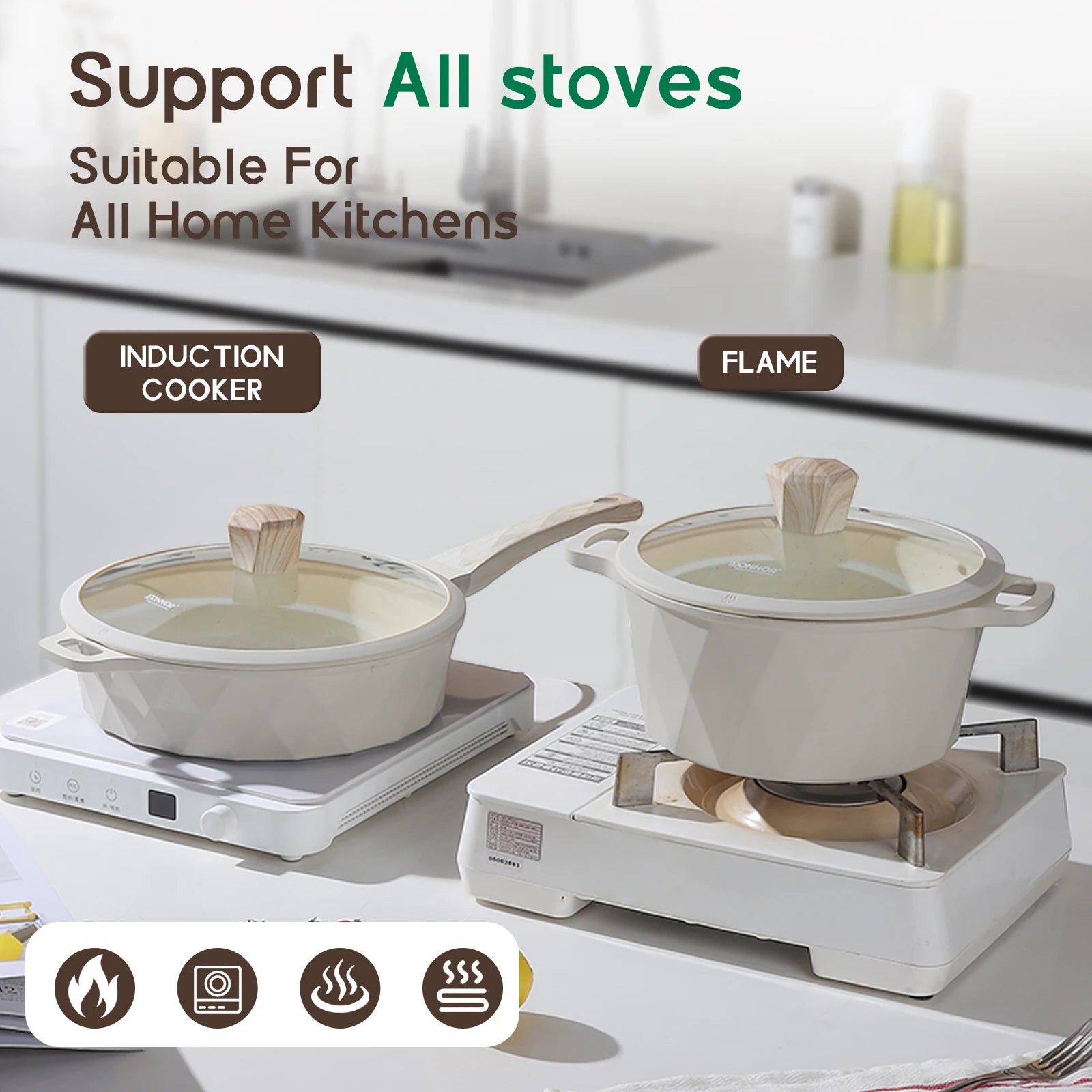 DONNOR 21pcs Pots and Pans Set Medical Stone Cookware Sets