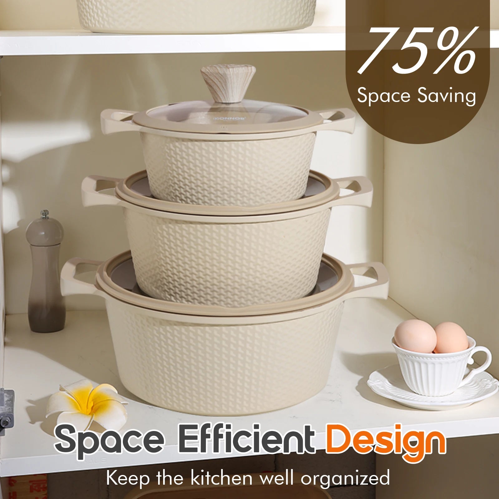 DONNOR Induction Cookware Set - Cookware Set with Lid