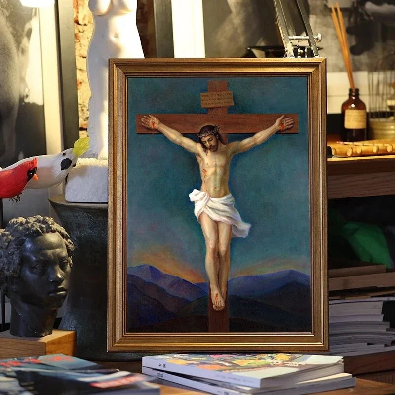 Jesus Christ On The Cross Painting Prints on Canvas Wall Art Christ Pictures