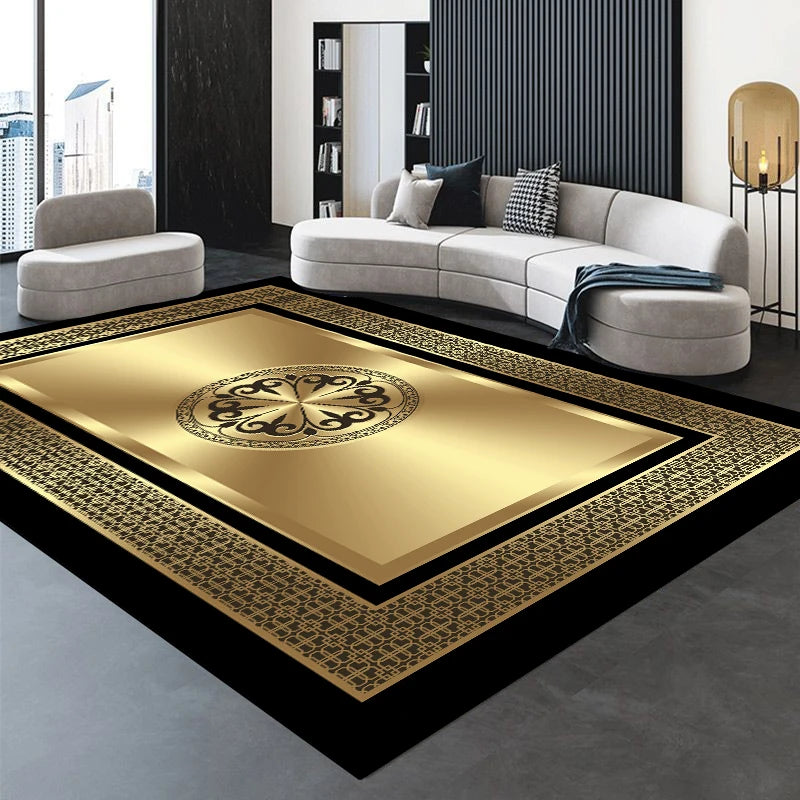Modern Golden Luxury Carpet Large Living Room Decoration