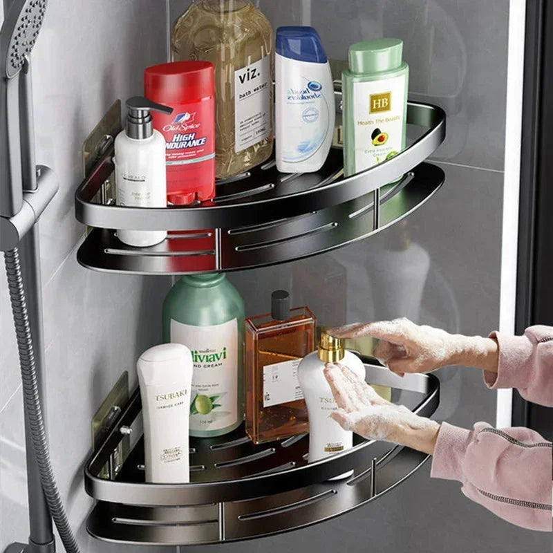 No Drill Wall Corner Bathroom Shelf Corner Shelf Storage Organizer