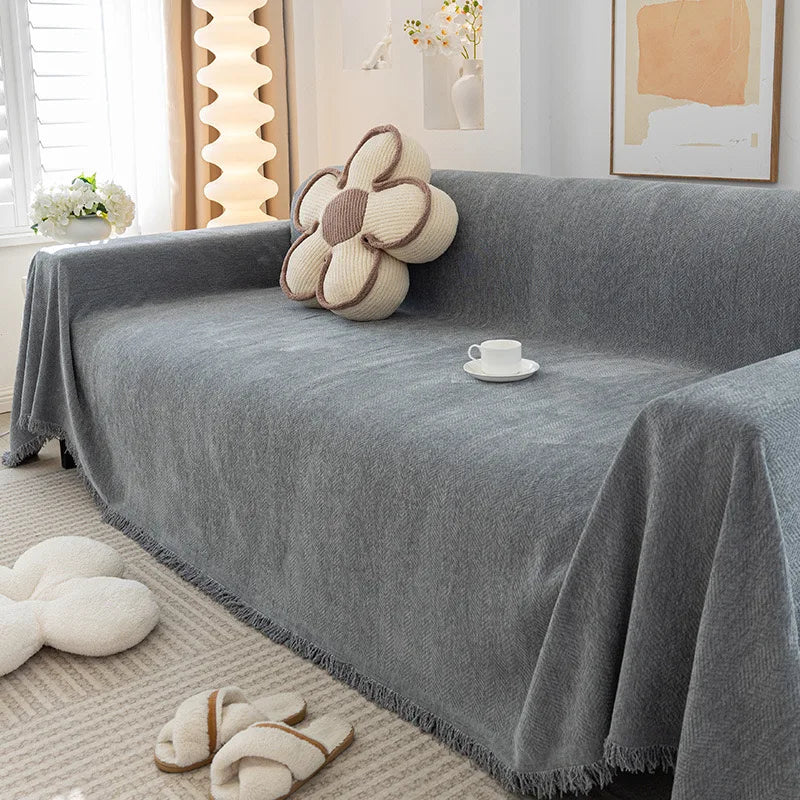 Cream Style Chenille Sofa Cover Sofa Towel Four Seasons