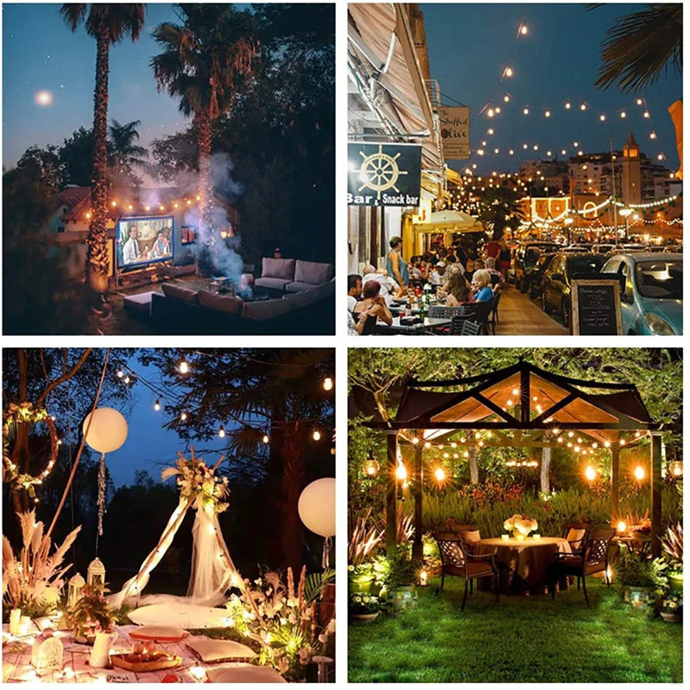 Solar G40 Outdoor String Lights with Remote Controls LED