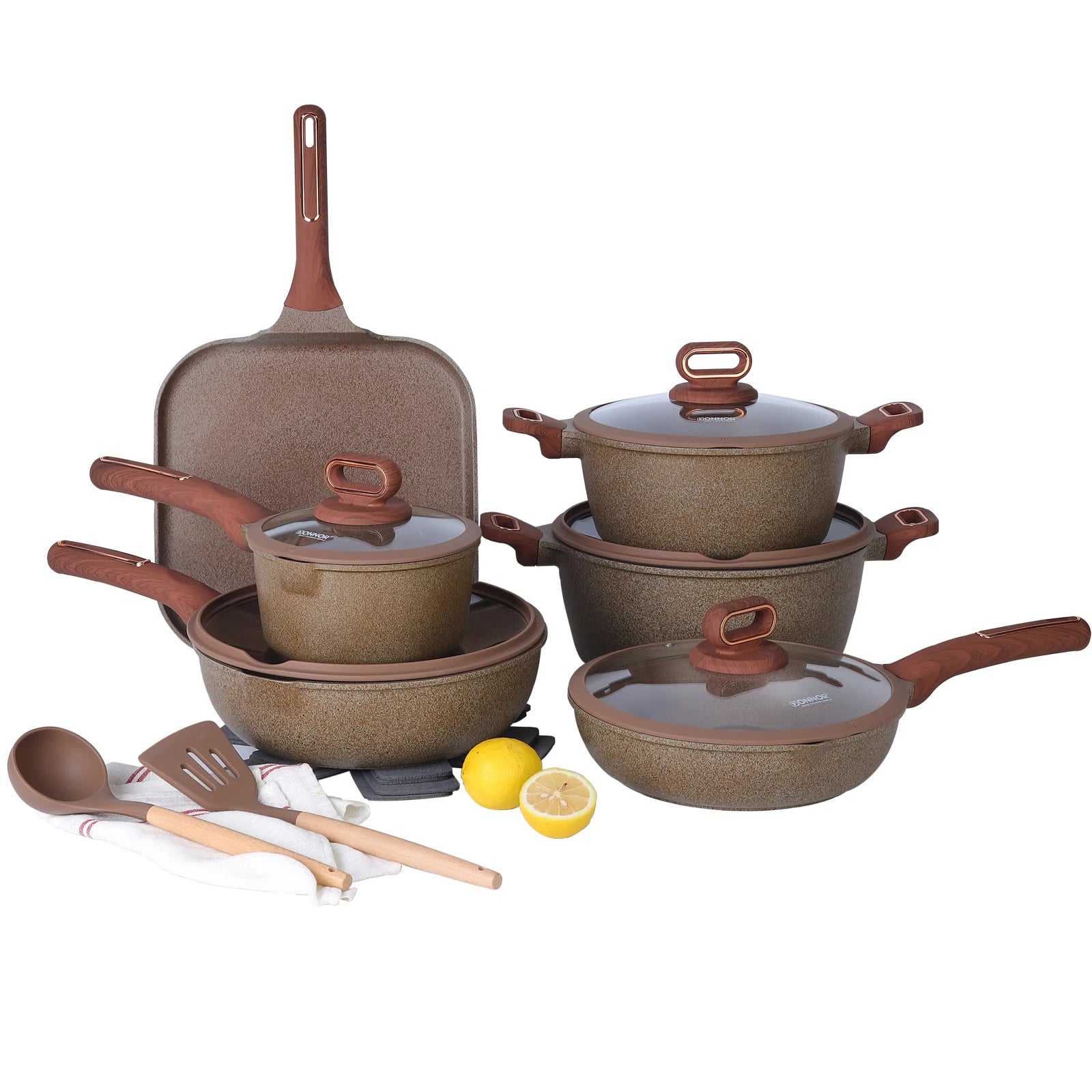 DONNOR Ceramic Cookware Sets Pots and Pans Set Nonstick