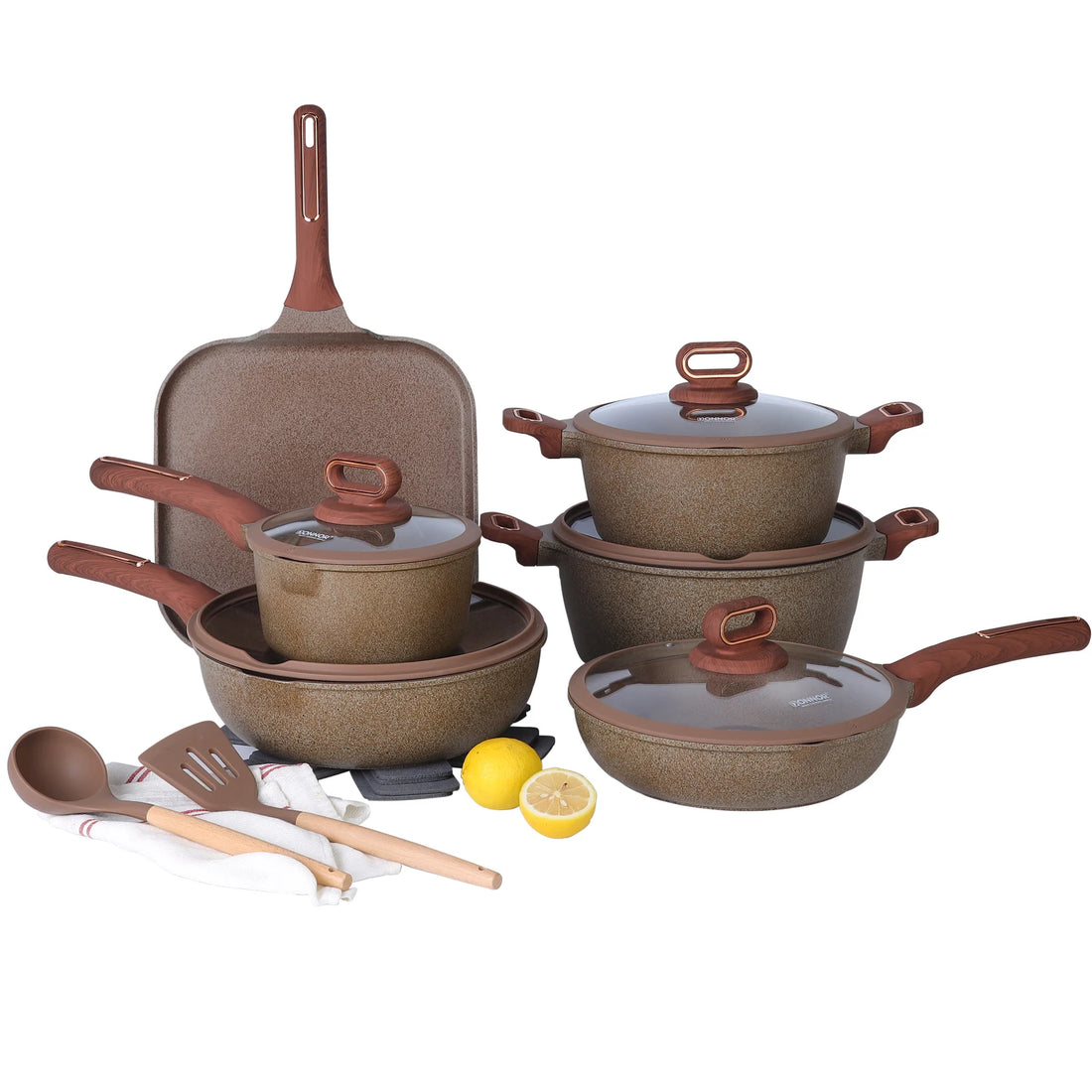 DONNOR Ceramic Cookware Sets Pots and Pans Set Nonstick