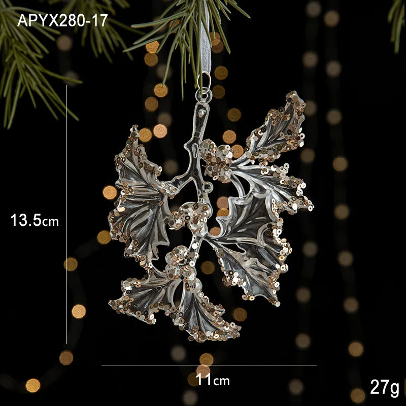 Crystal Christmas Tree Ornaments Acrylic Clear Hanging Crystals for Christmas