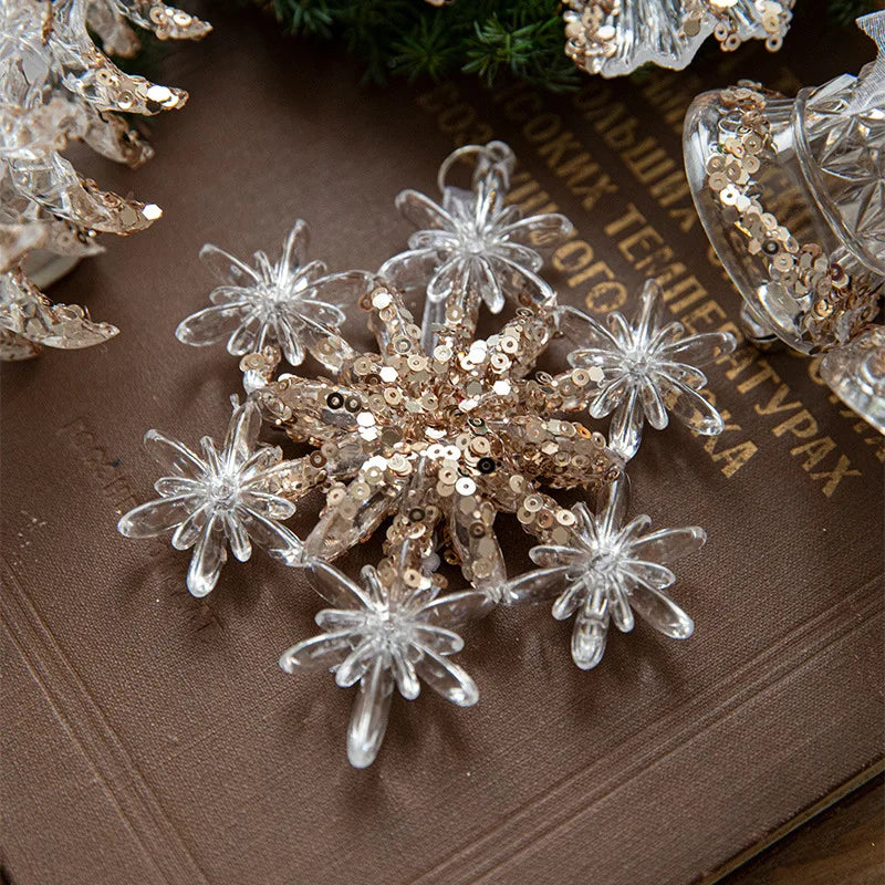 Crystal Christmas Tree Ornaments Acrylic Clear Hanging Crystals for Christmas