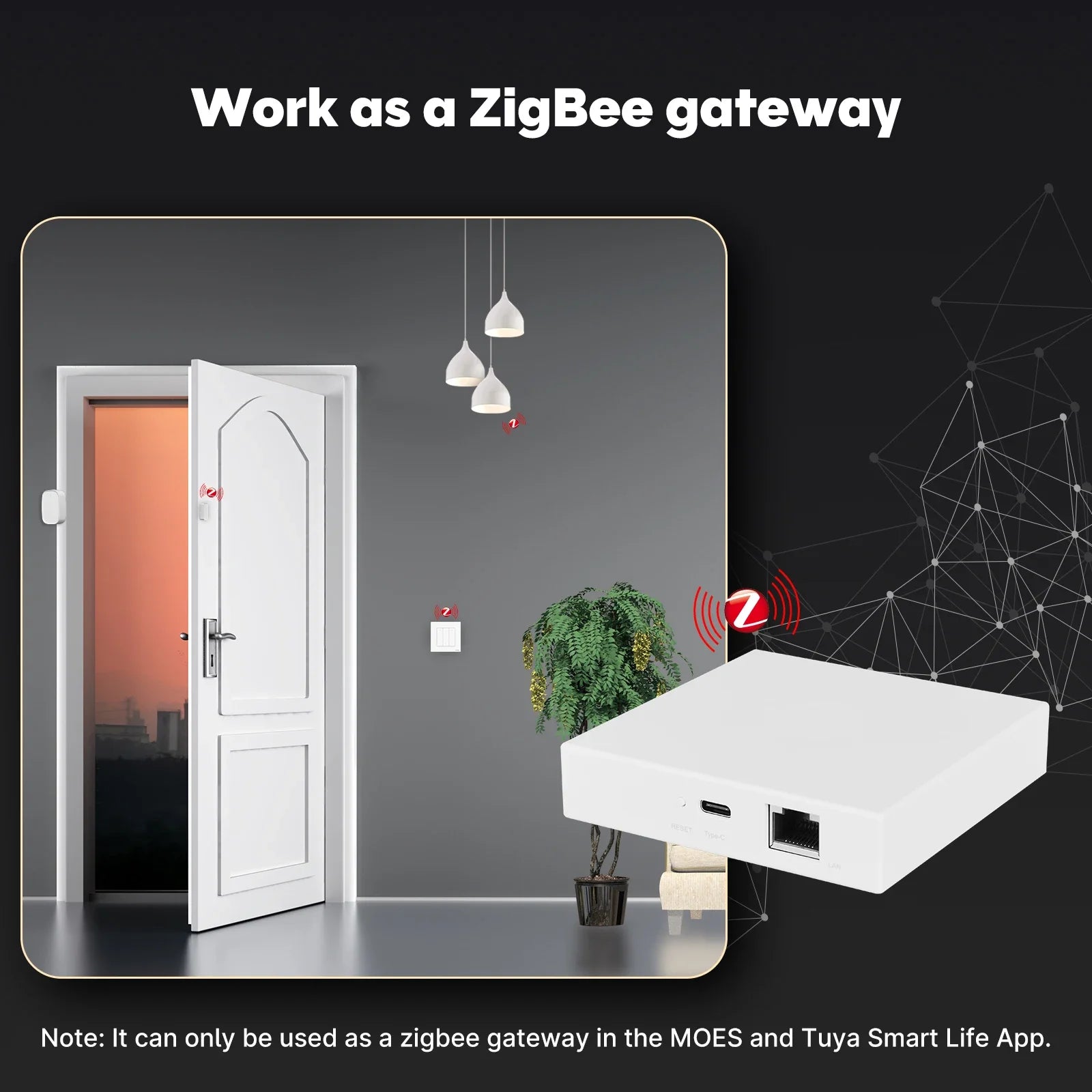 MOES Tuya Zigbee Matter Thread Gateway Smart Home