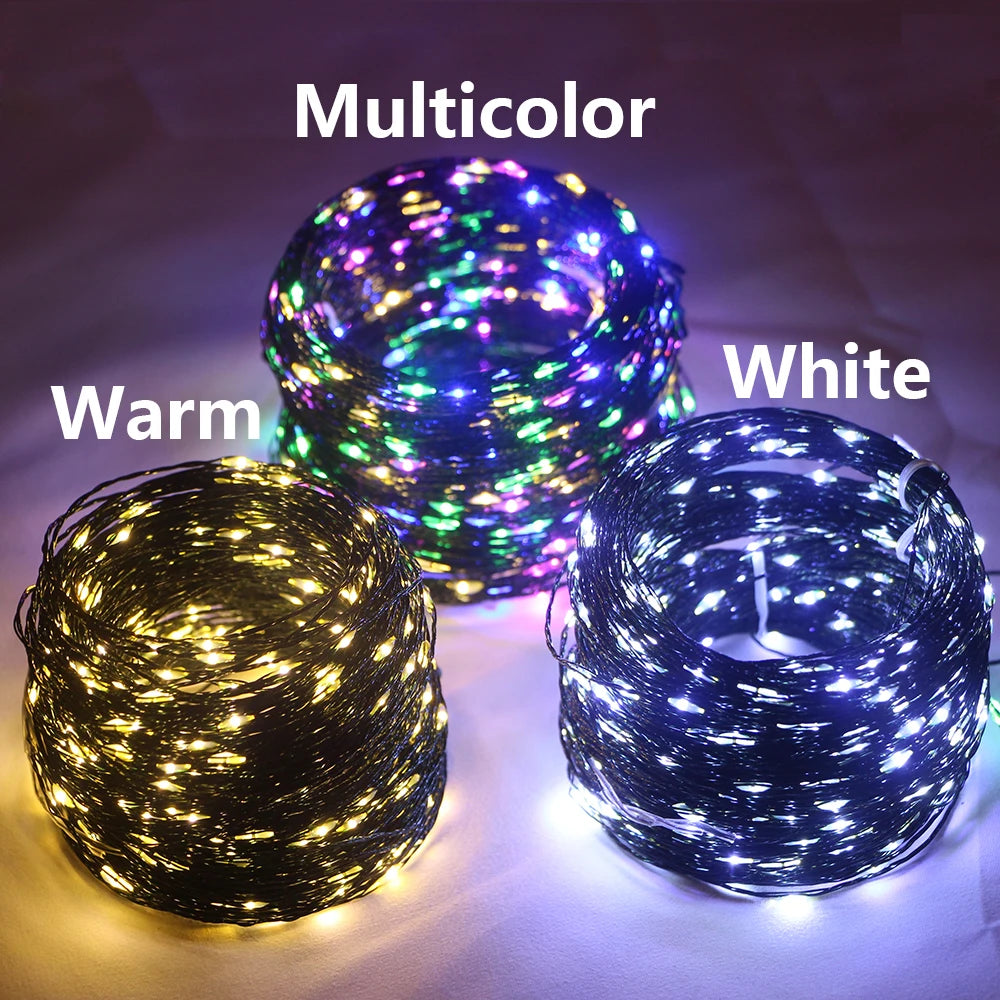 100M 200M LED String Lights Green Wire Fairy Lights