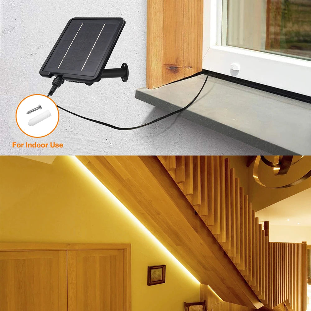 24V LED Neon Light Strip Solar Waterproof 8 Modes 320LEDs/m