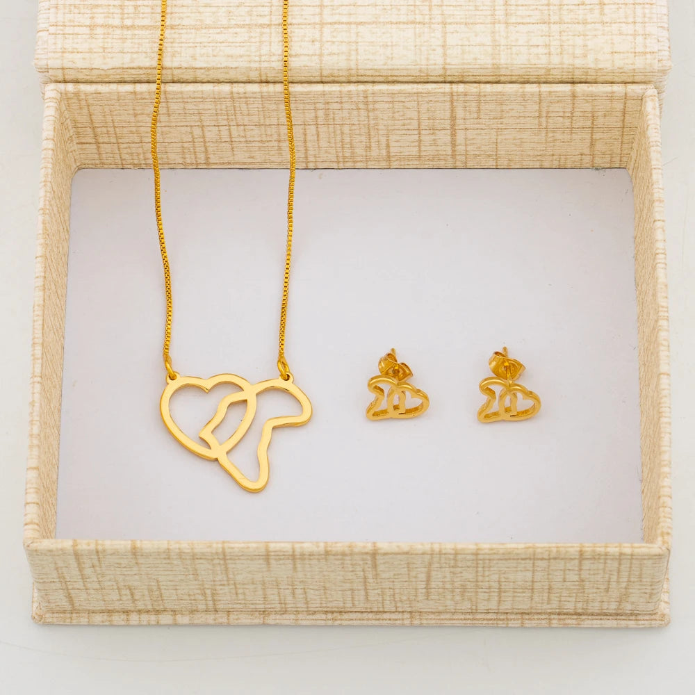 Bohemian Fashion Italian Women's Jewelry Set 18K Gold Plated