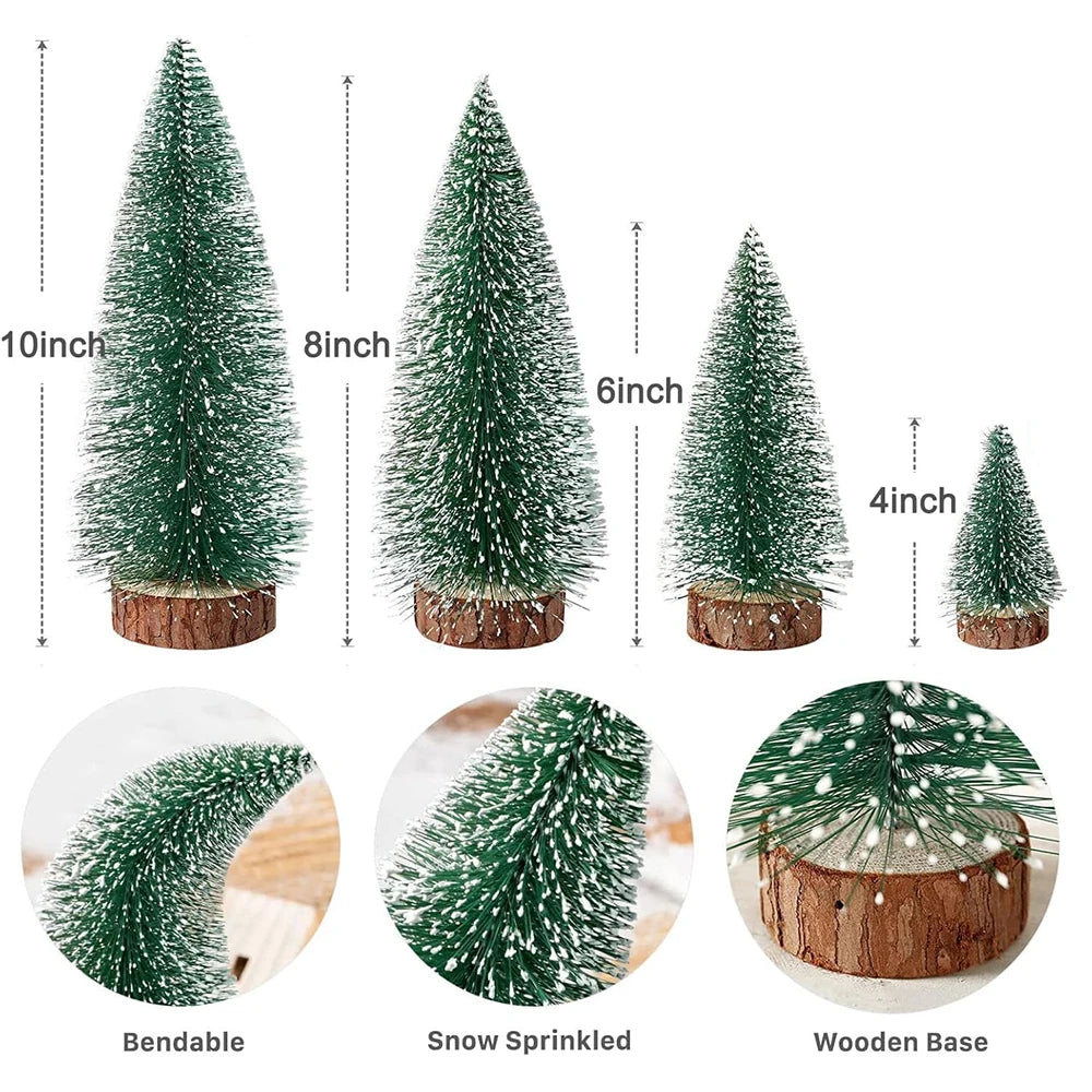 Mini Christmas Tree Bottle Brush Tree Artificial Green Christmas