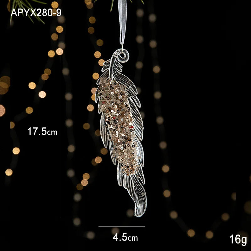 Crystal Christmas Tree Ornaments Acrylic Clear Hanging Crystals for Christmas