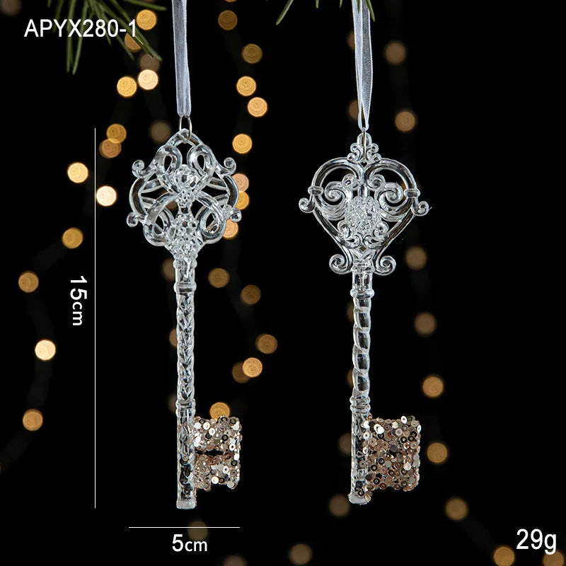 Crystal Christmas Tree Ornaments Acrylic Clear Hanging Crystals for Christmas
