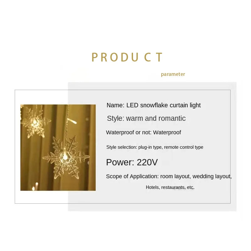 110V 220V Snowflakes  Curtain Garland