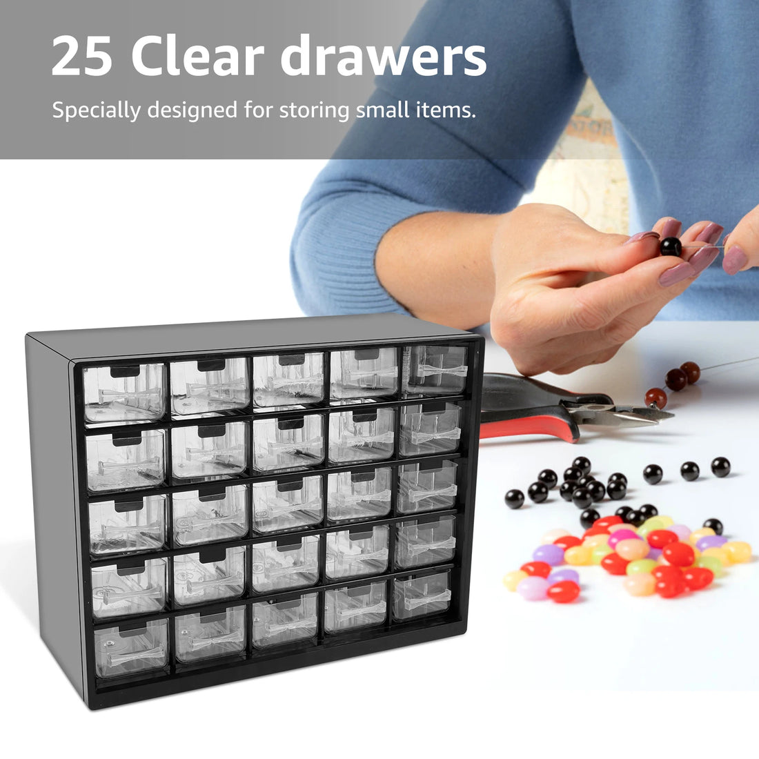 25 Drawer Plastic Drawer Storage Cabinet Storage Hardware and Craft Cabinet