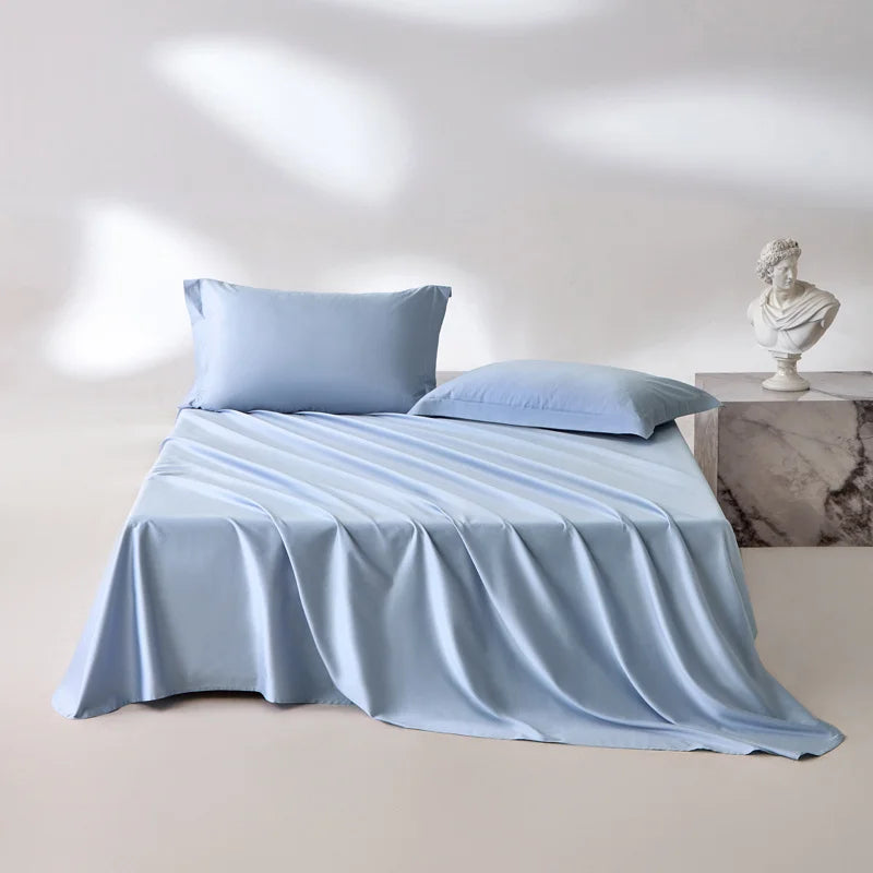 1pc Bed Flat Sheet 100% Egyptian Cotton Solid Color Top Sheets Single Double