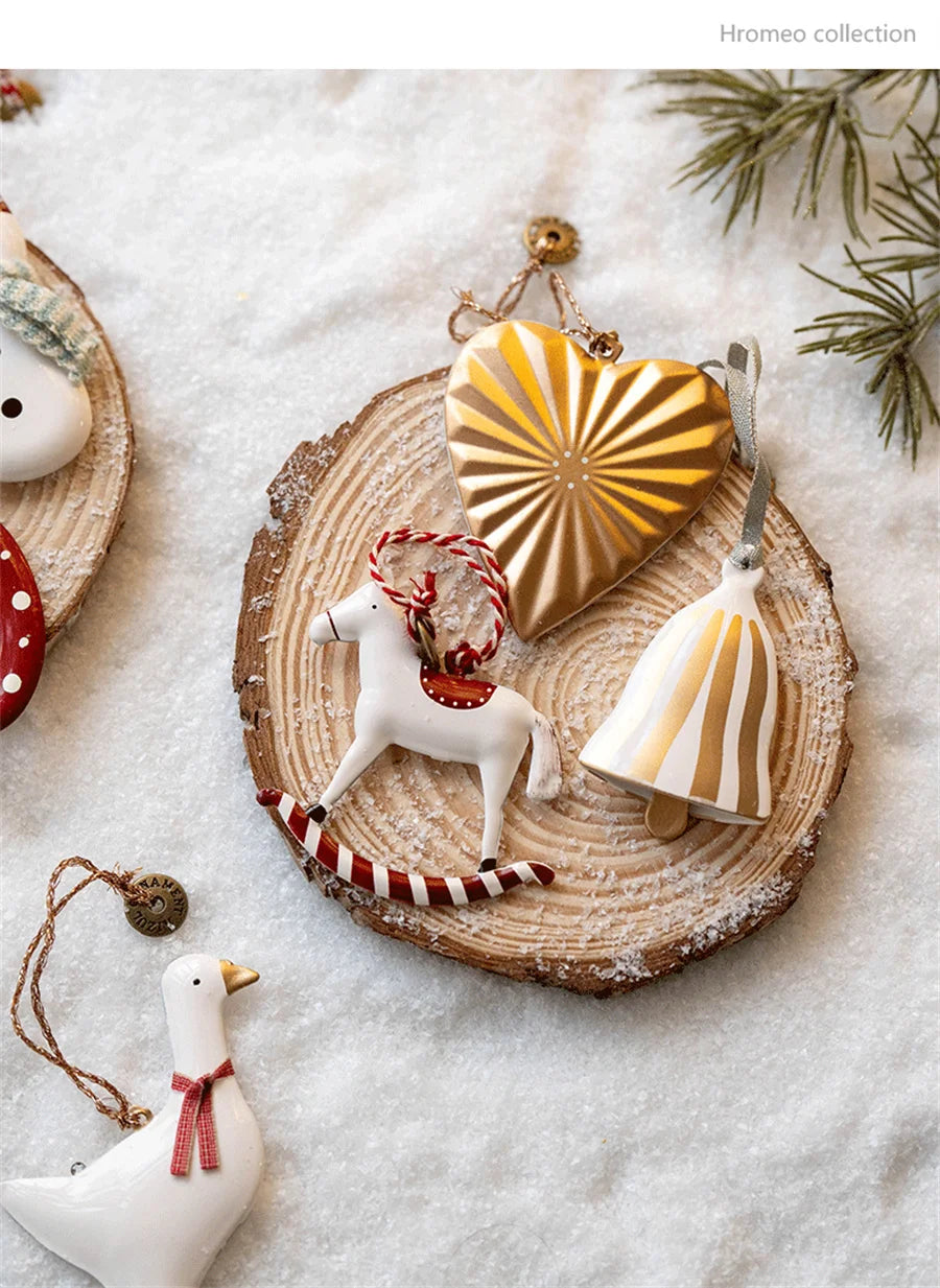 Metal Hand Painted Hanging Christmas Tree Decoration, Holiday Gift