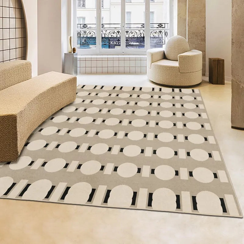 French Retro Rugs for Bedroom Checkerboard Living Room Decoration