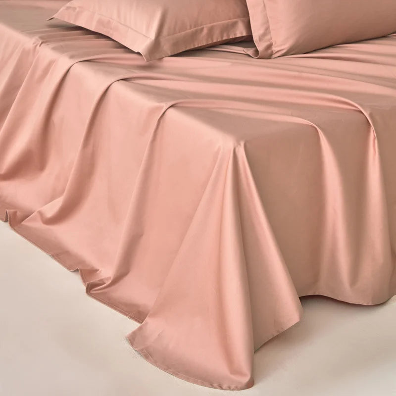 1pc Bed Flat Sheet 100% Egyptian Cotton Solid Color Top Sheets Single Double