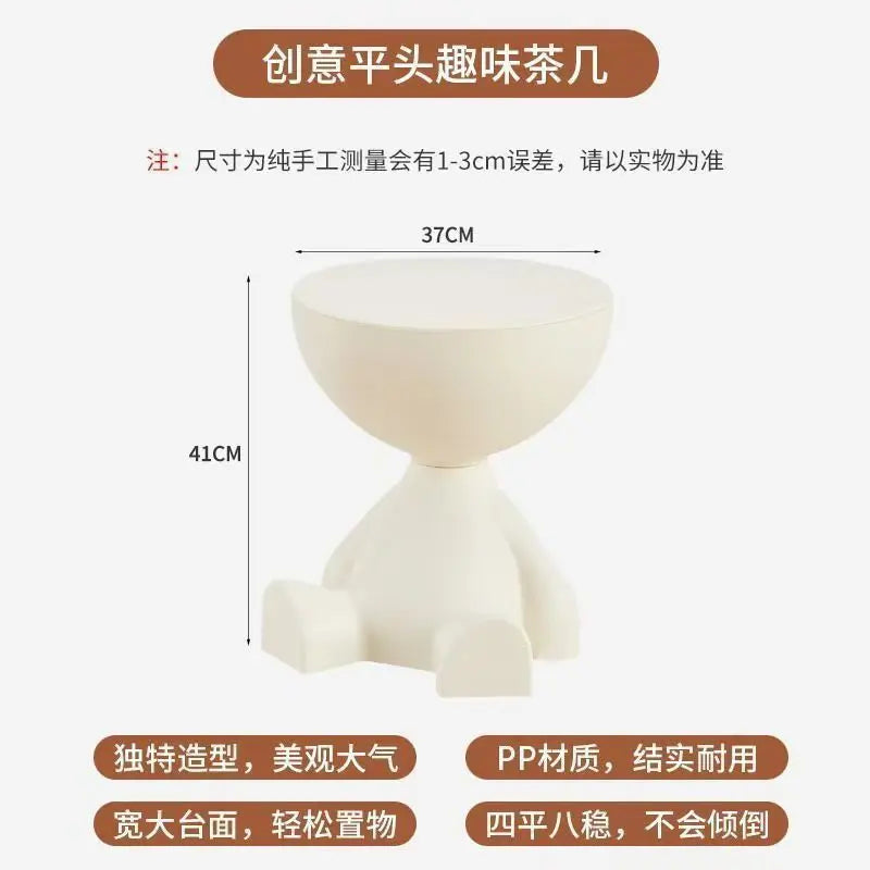 Light Luxury Cartoon Sofa Edge Table Creative Flat Head Coffee Table