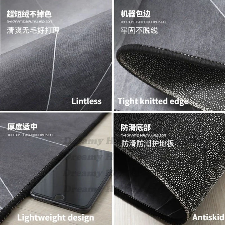 Modern Rectangular Chair Mat for Room Study Geometric