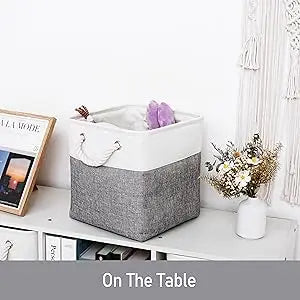 11 x 11 Inch Cube Storage Bins, Large Collapsible Fabric Storage Bin