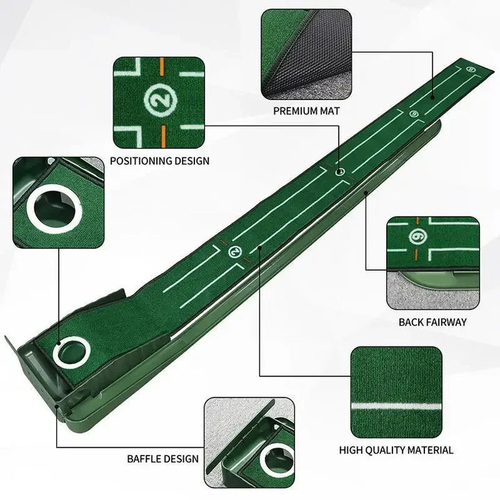 Mini Golf Green Putter Mat Portable Indoor and Outdoor Golf Practitioner