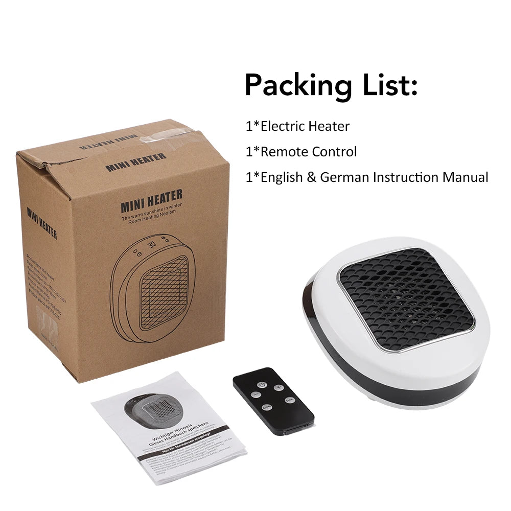 600W Home Electric Heater Winter Body Warmer Portable Wall Plug Space Heater