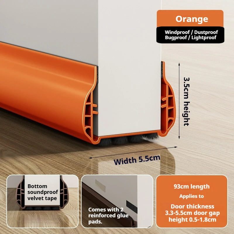 Pvc Door Seal Draft Stopper With 4 Layer Brush Reduce Noise Insect Proof