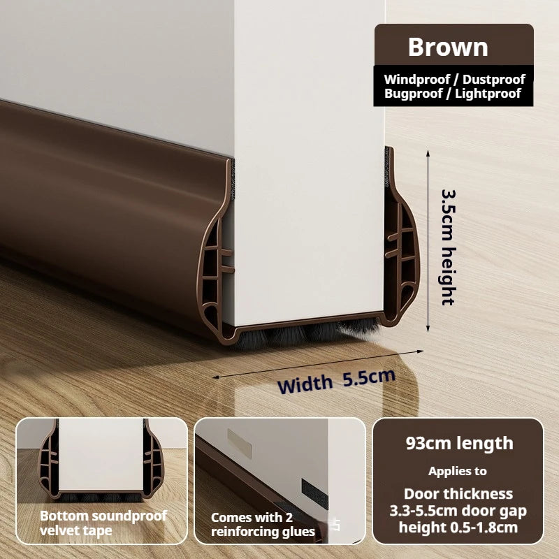 Pvc Door Seal Draft Stopper With 4 Layer Brush Reduce Noise Insect Proof