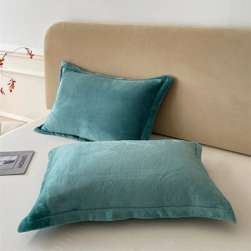 Solid Color Pillows Cover Velvet Pillowslip funda almohada 48x74cm Pillowcase