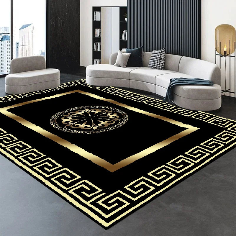 Modern Golden Luxury Carpet Large Living Room Decoration