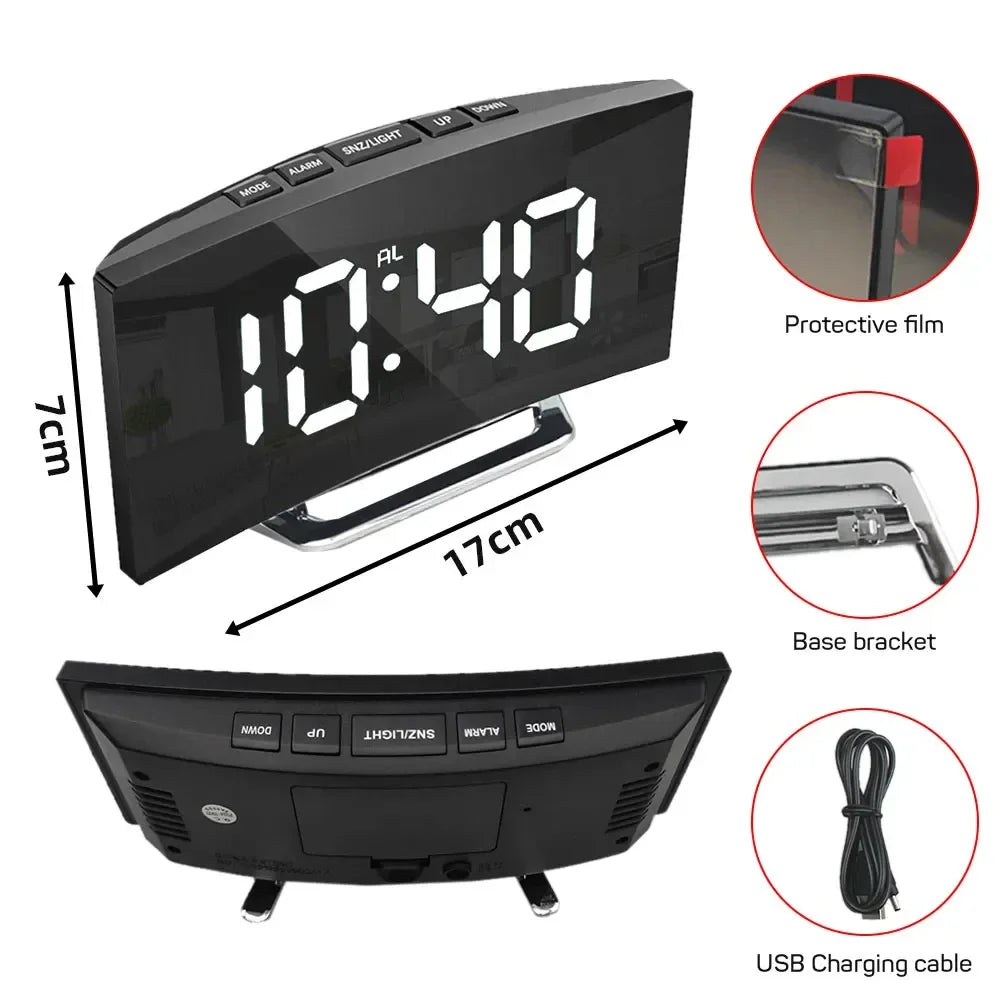 LED Digital Electronic Clock Backlight Large Number Alarm Clock