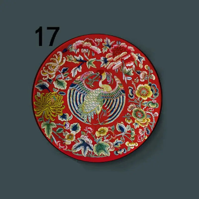 6-8inch Chinese Style Ceramic Plate with Dragon Phoenix