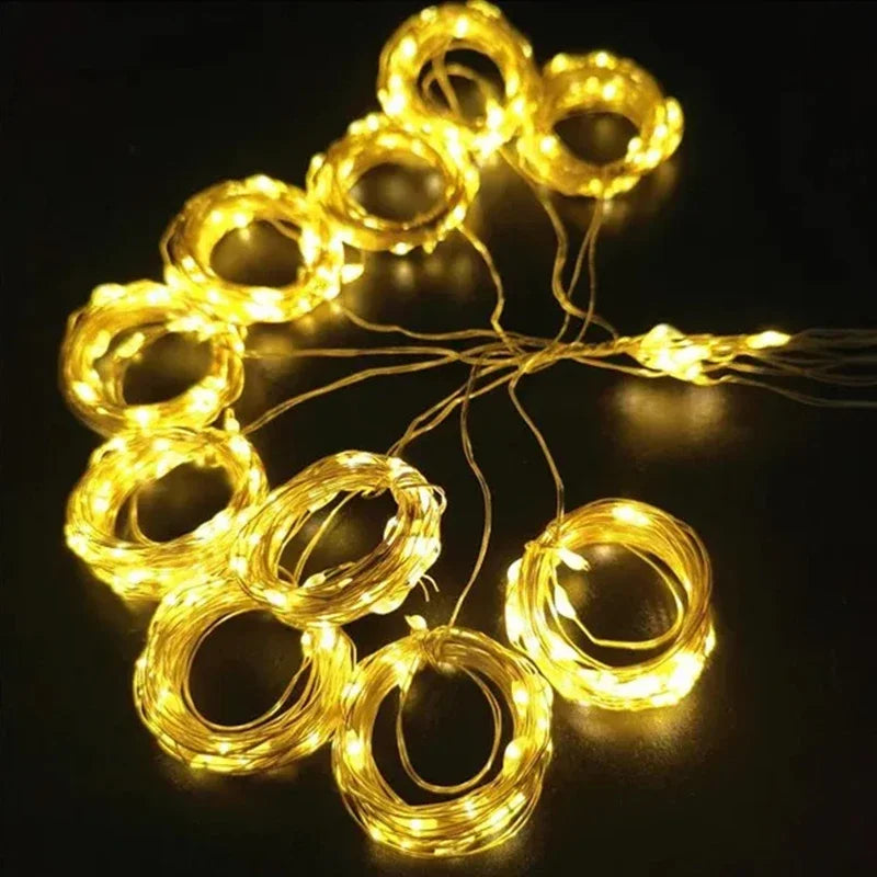 3M LED Curtain String Lights Fairy Decoration USB Holiday