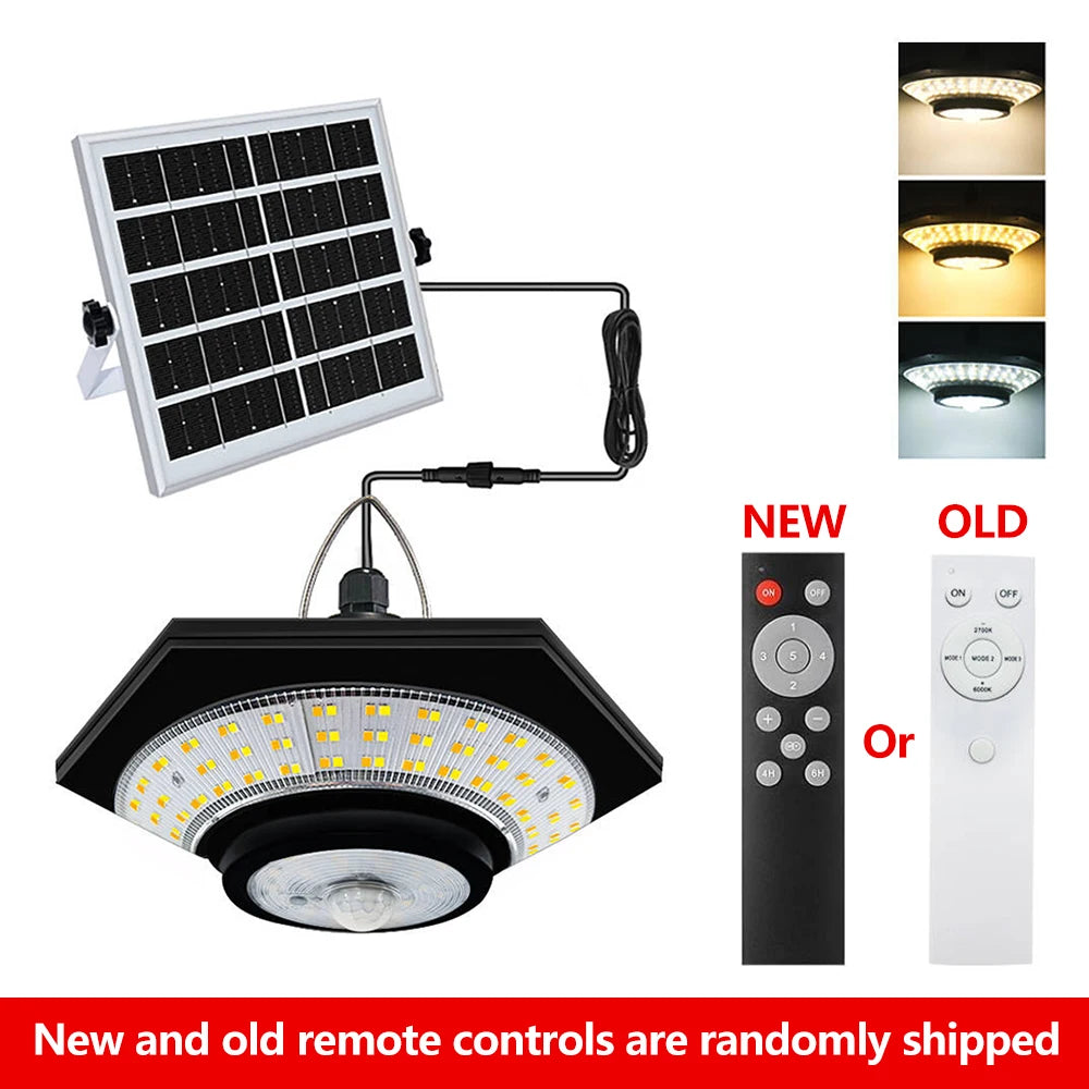 Solar Pendant Lights Outdoor Solar Shed Light Motion Sensor 288 LEDs