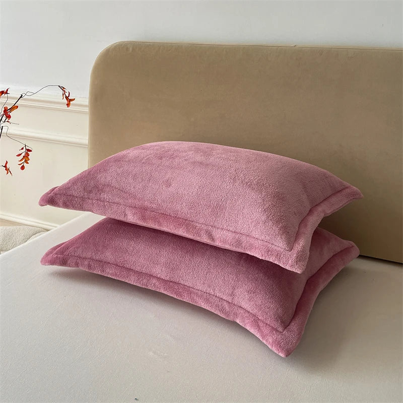 Solid Color Pillows Cover Velvet Pillowslip funda almohada 48x74cm Pillowcase