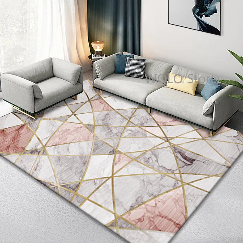 Nordic Marble Geometry Carpets for Living Room