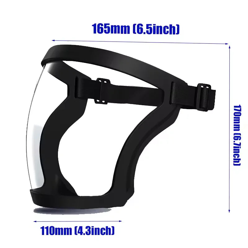 Full Face Transparent Protective Mask Dust and Fog Resistant Oil Splas