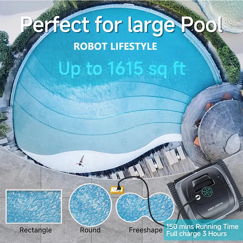 Wireless Robotic Swimming Pool Cleaner WYBOT C1 APP Control Clean Floor Wall