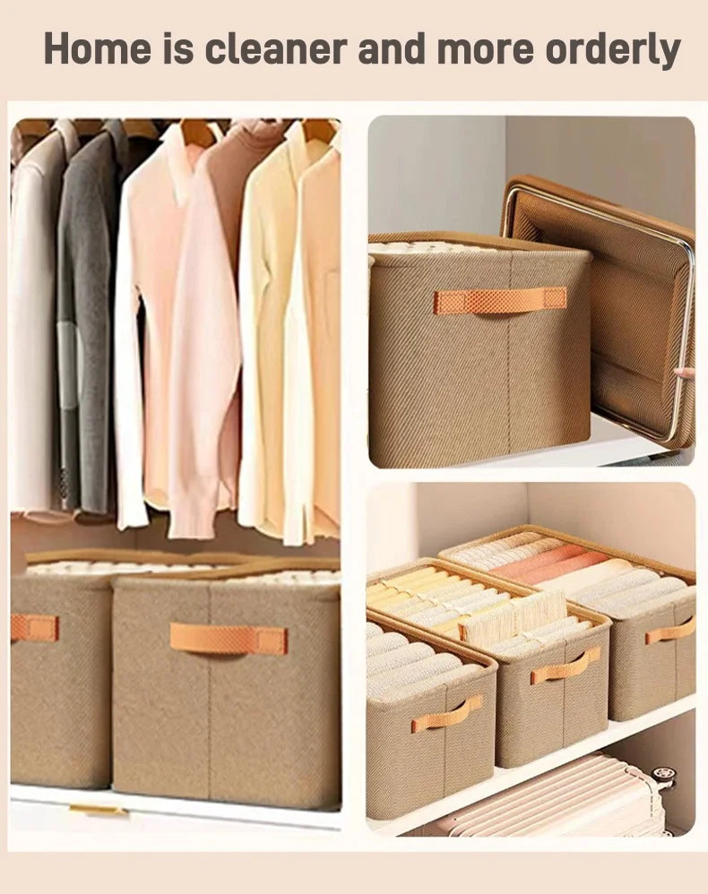 Folding Cotton Linen Storage Box Basket For Storing Dirty Clothes Laundry Basket