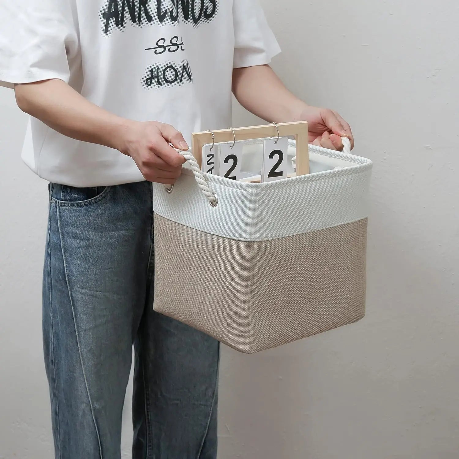 11 x 11 Inch Cube Storage Bins, Large Collapsible Fabric Storage Bin