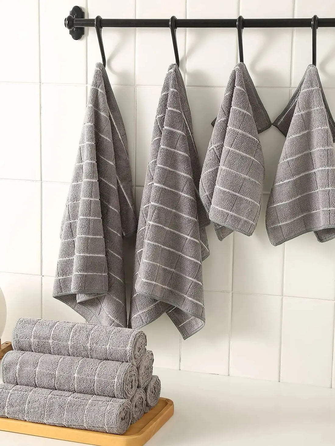 12pcs Microfiber Kitchen Towels and Dishcloths Set