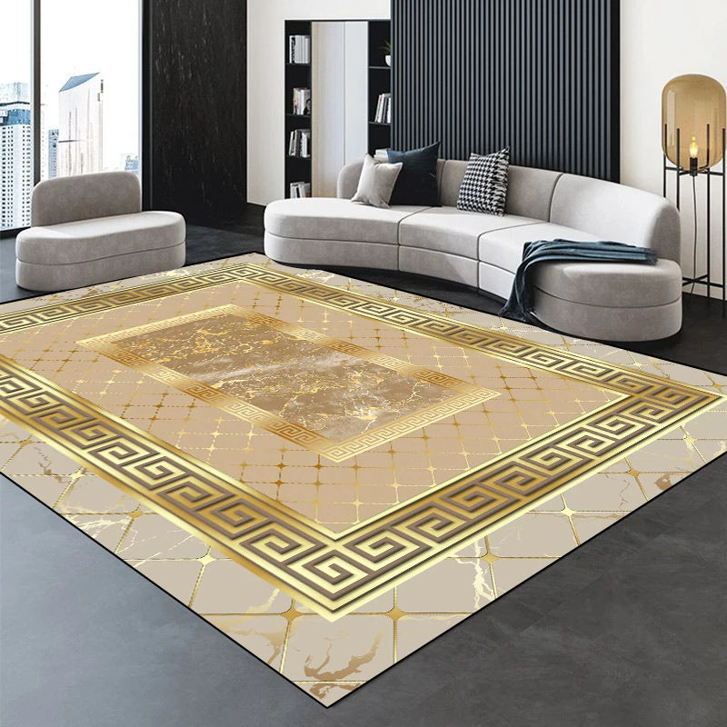 Modern Golden Luxury Carpet Large Living Room Decoration