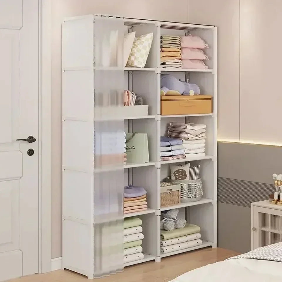 6/5 Layers Dustproof Wardrobe High Capacity Partition Bookshelf