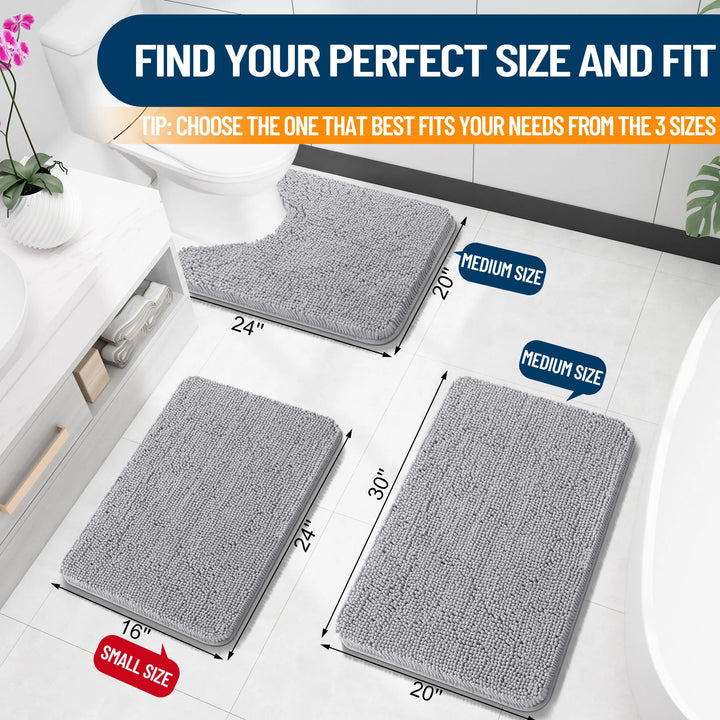 HAPIHAPPY New Chenille Bathroom Rug Mat Extra Soft Thick