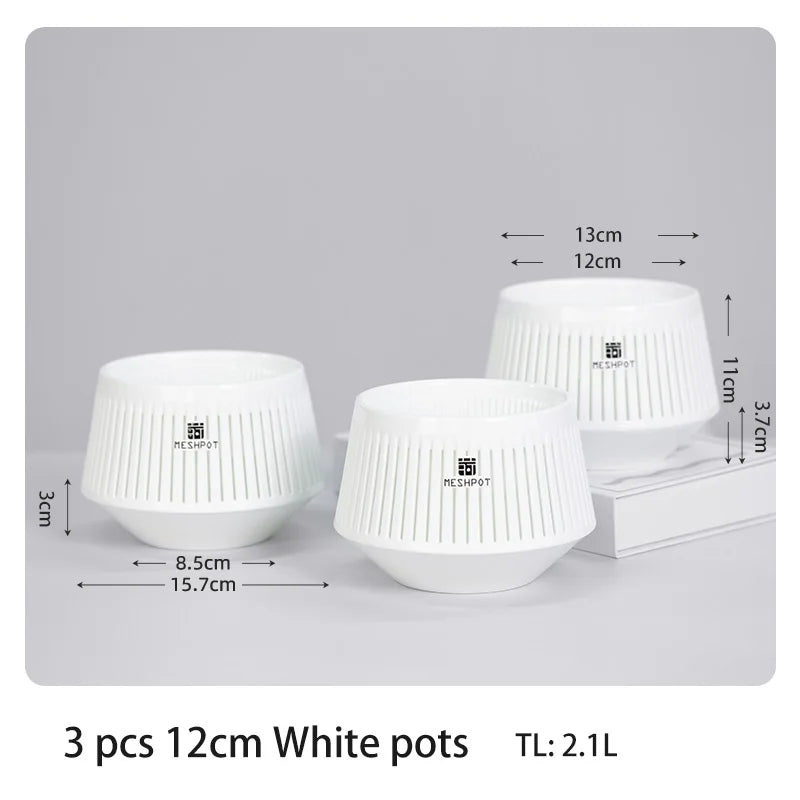 Meshpot Bonsai Pot with Saucer Plastic Flower Pot